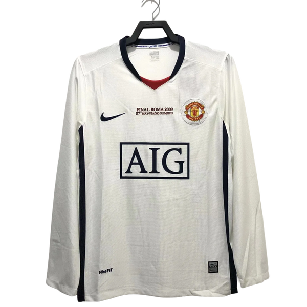 Camiseta Manchester United 08/09 II de Visitante - Manga Larga Versión Retro